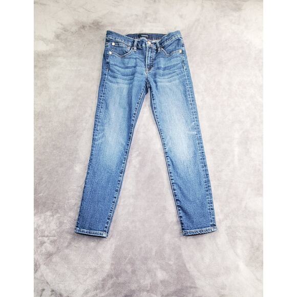 J. Crew Size 27p Blue Denim Jeans Woman’s Toothpick Skinny Cotton C10-19 - Picture 1 of 10